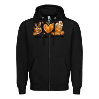 Black Peace Love Pumpkin Spice Zipper Hoodie - texasbilliewilder