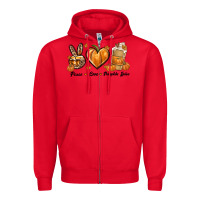 Red Peace Love Pumpkin Spice Zipper Hoodie - texasbilliewilder