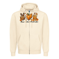 Sandshell Peace Love Pumpkin Spice Zipper Hoodie - texasbilliewilder