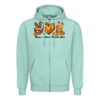 Seafoam Peace Love Pumpkin Spice Zipper Hoodie - texasbilliewilder