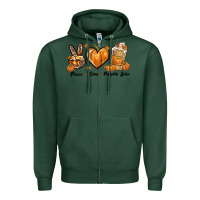 Sports Green Peace Love Pumpkin Spice Zipper Hoodie - texasbilliewilder