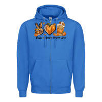 True Royal Peace Love Pumpkin Spice Zipper Hoodie - texasbilliewilder