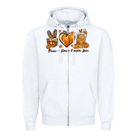 White Peace Love Pumpkin Spice Zipper Hoodie - texasbilliewilder
