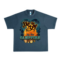 Midnight Navy life is better by the campfire Urban Heavy Tee - NancyCooperArtShop
