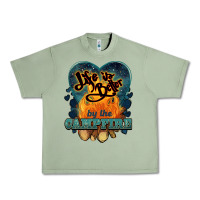 Oil Green life is better by the campfire Urban Heavy Tee - NancyCooperArtShop