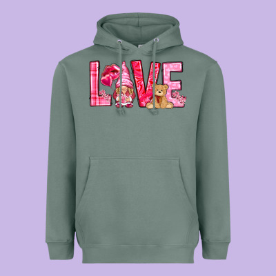 Love With Gnome Valentine's Day Heavyweight Hoodie Designed By Howdyjamesfarm