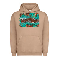 Pigment Burro cowhide gemstone leather background Urban Hoodie - FaDigitalArtStudio