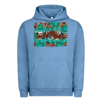Pigment Pebble Blue cowhide gemstone leather background Urban Hoodie - FaDigitalArtStudio