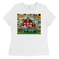 White farm animals red barn tumbler 20oz Ladies Tee - Jasminsmagicworld