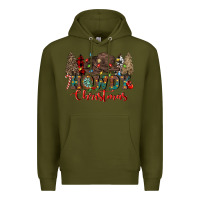 Army Green howdy christmas Premium Hoodie - CowGirlArtShop