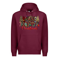 Burgundy howdy christmas Premium Hoodie - CowGirlArtShop