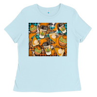 Baby Blue autumun distressed tumbler Ladies Tee - BundleAndBundleShop