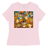 Bubblegum Pink autumun distressed tumbler Ladies Tee - BundleAndBundleShop