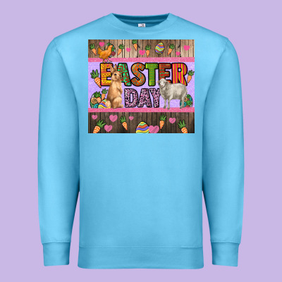 Easter Day Farm Animals Tumbler Premium Sweatshirt Designed By Howdyjamesfarm