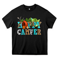 Black happy camper with trees and map Heavy Core Tee - AdoDesignShop