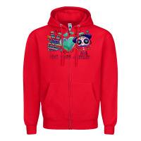 Red Peace love dia de los muertos Zipper Hoodie - NancyCooperArtShop
