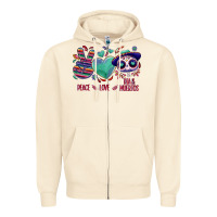 Sandshell Peace love dia de los muertos Zipper Hoodie - NancyCooperArtShop