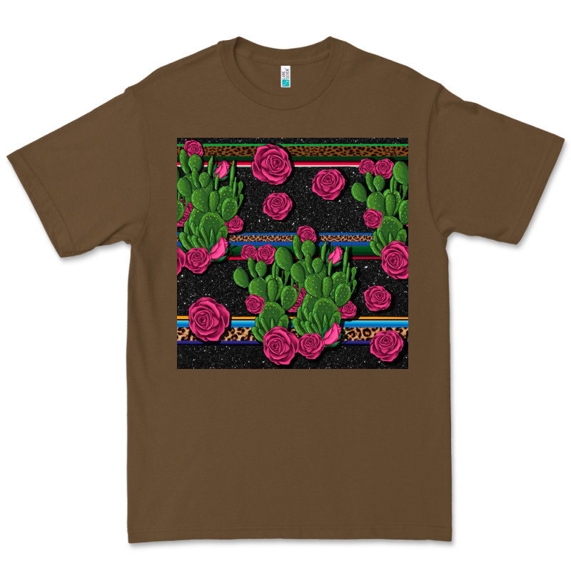 Mexican Rose And Cactus Seamless Pattern Premium Tee by BundleAndBundleShop | Teevron
