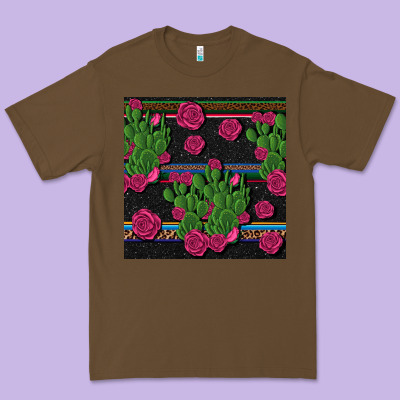 Mexican Rose And Cactus Seamless Pattern Premium Tee Designed By Bundleandbundleshop