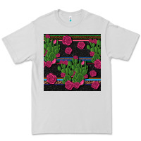 Dove Grey mexican rose and cactus seamless pattern Premium Tee - BundleAndBundleShop