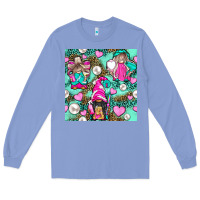 Colony Blue Hairdresser Gnomes With Hearts And Pearls With Leopard Long Sleeve Tee - BundleAndBundleShop