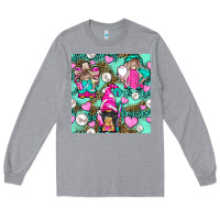 Heather Grey Hairdresser Gnomes With Hearts And Pearls With Leopard Long Sleeve Tee - BundleAndBundleShop
