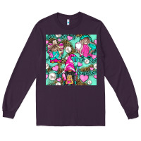 Plum Hairdresser Gnomes With Hearts And Pearls With Leopard Long Sleeve Tee - BundleAndBundleShop