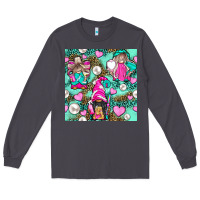 Smoke Hairdresser Gnomes With Hearts And Pearls With Leopard Long Sleeve Tee - BundleAndBundleShop