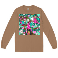 Toasted Coconut Hairdresser Gnomes With Hearts And Pearls With Leopard Long Sleeve Tee - BundleAndBundleShop