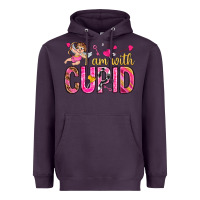 Plum i am with cupid I am with Cupid Valentine's Day Heavyweight Hoodie - HowdyJamesFarm