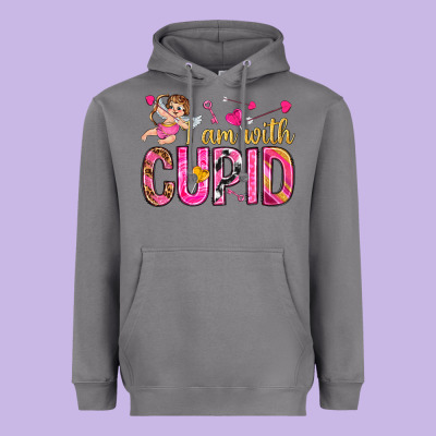 I Am With Cupid I Am With Cupid Valentine's Day Heavyweight Hoodie Designed By Howdyjamesfarm