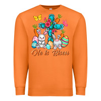 Carrot He is risen with Cross Easter Day Premium Sweatshirt - HowdyJamesFarm