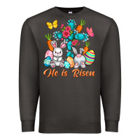 Smoke He is risen with Cross Easter Day Premium Sweatshirt - HowdyJamesFarm
