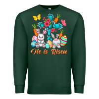 Sports Green He is risen with Cross Easter Day Premium Sweatshirt - HowdyJamesFarm