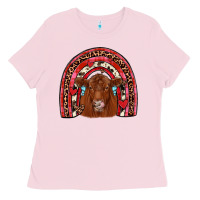 Bubblegum Pink valentines red angus rainbow Ladies Tee - JahusDesignShop