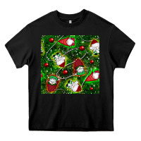 Black christmas gnomes seamless pattern Heavy Core Tee - BundleAndBundleShop
