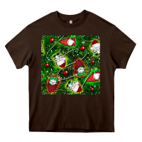 Chocolate Brown christmas gnomes seamless pattern Heavy Core Tee - BundleAndBundleShop