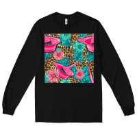 Black Hairdresser Hair Color Mixing Bowl And Dye Brush With Flowers And Leop Long Sleeve Tee - BundleAndBundleShop