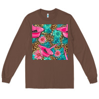 Chestnut Hairdresser Hair Color Mixing Bowl And Dye Brush With Flowers And Leop Long Sleeve Tee - BundleAndBundleShop