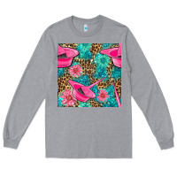 Heather Grey Hairdresser Hair Color Mixing Bowl And Dye Brush With Flowers And Leop Long Sleeve Tee - BundleAndBundleShop