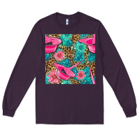 Plum Hairdresser Hair Color Mixing Bowl And Dye Brush With Flowers And Leop Long Sleeve Tee - BundleAndBundleShop