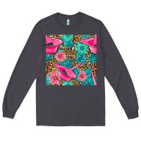Smoke Hairdresser Hair Color Mixing Bowl And Dye Brush With Flowers And Leop Long Sleeve Tee - BundleAndBundleShop