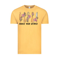 Vintage Mustard choose your weapon Vintage Tee - MaliasSmallBusiness
