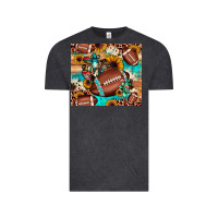 Vintage Black football cactus sunflower Vintage Tee - JahusDesignShop