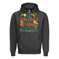 Charcoal Heather I've Survived Too Many Storms Zipper Hoodie - texasbilliewilder