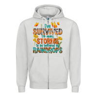 Dove Grey I've Survived Too Many Storms Zipper Hoodie - texasbilliewilder