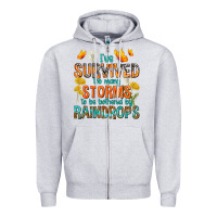 Heather Grey I've Survived Too Many Storms Zipper Hoodie - texasbilliewilder