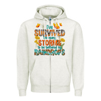 Oatmeal Heather I've Survived Too Many Storms Zipper Hoodie - texasbilliewilder
