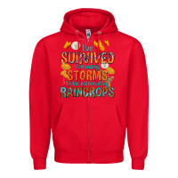 Red I've Survived Too Many Storms Zipper Hoodie - texasbilliewilder