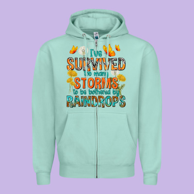 I've Survived Too Many Storms Zipper Hoodie Designed By Texasbilliewilder